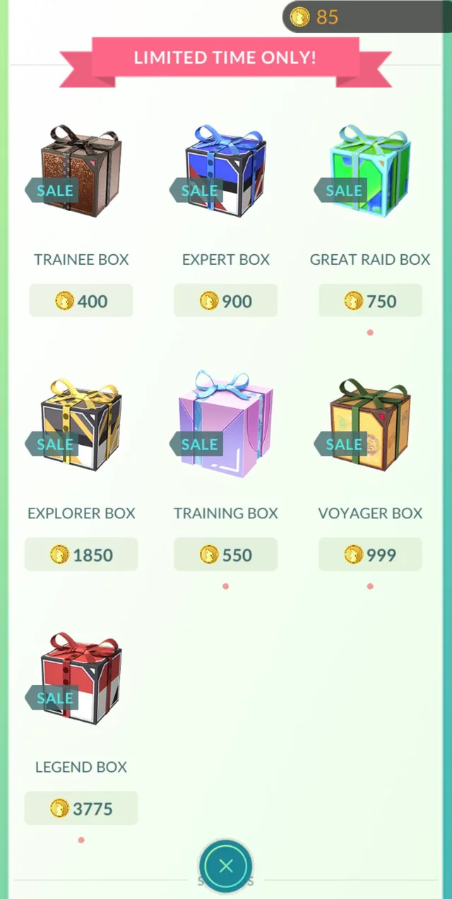 pokemon go box sales